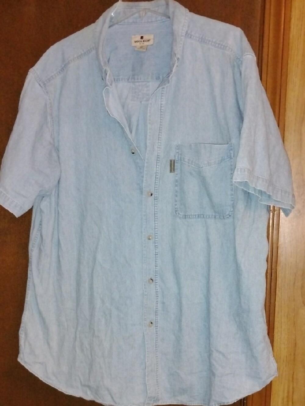 Woolrich Light Blue Men's Shirt with Logo Tag